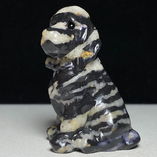 Rare Stone Dog, 42mm Tall, 30g (Black, White)