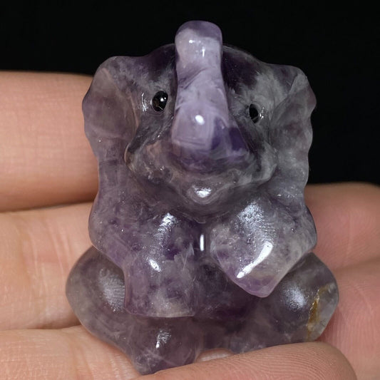 Rare Amethyst Elephant, 35mm Tall, 30g (Purple)