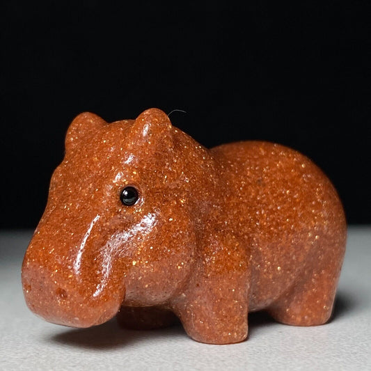 Unusual Stone Hippo, 26mm Tall, 23g