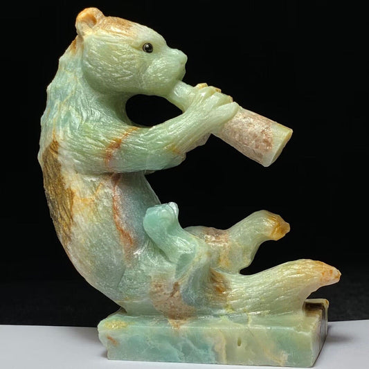 Rare Amazonite Otter, 113mm Tall, 353g (Blue, Yellow, Orange)