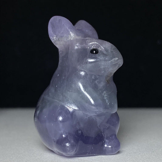 Rare Stone Rabbit, 36mm Tall, 23g (Clear, Purple)