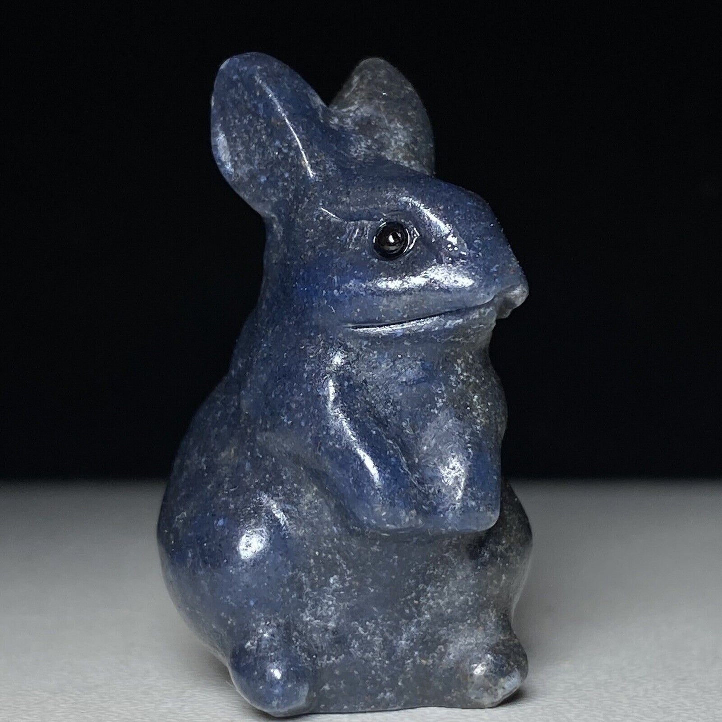 Unusual Stone Rabbit, 36mm Tall, 23g (Blue, Gray)