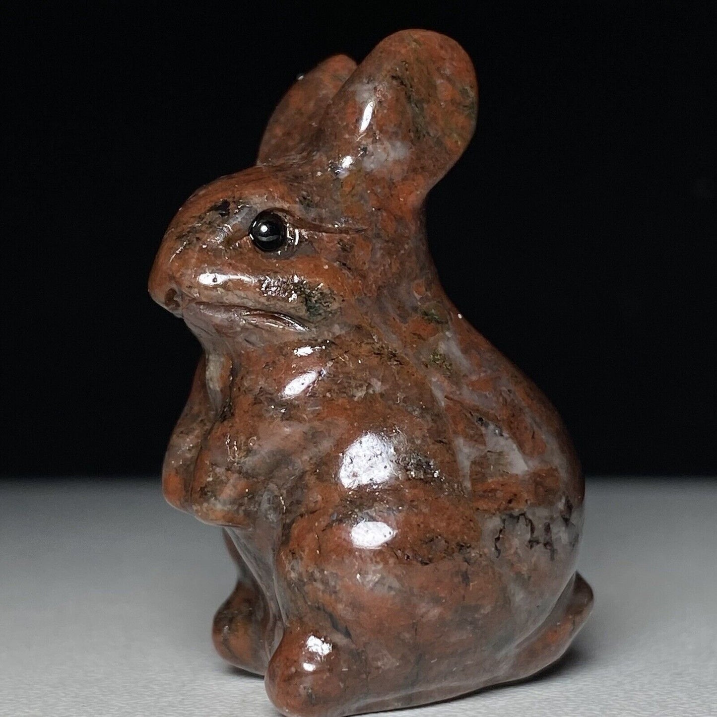 Unusual Stone Rabbit, 36mm Tall, 23g (Red)