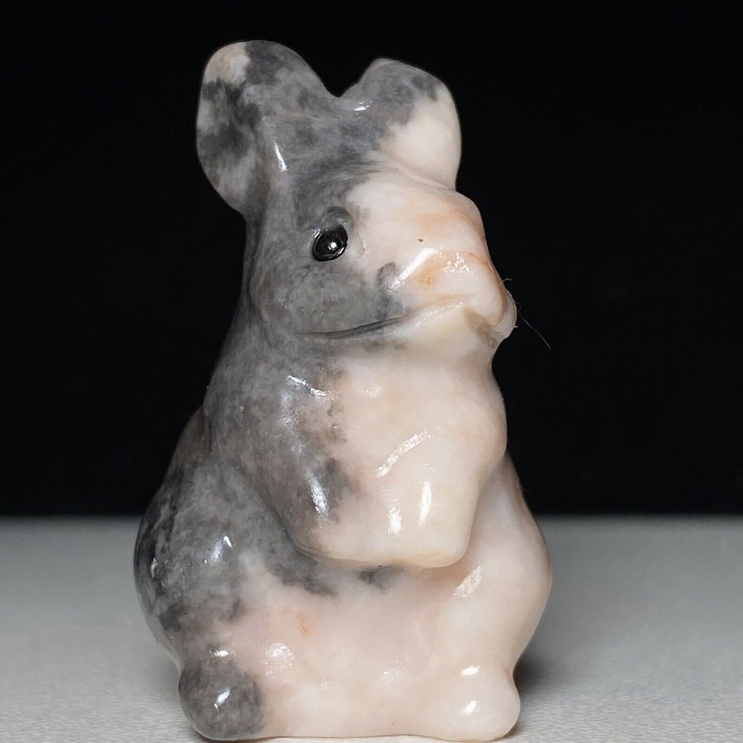 Unusual Stone Rabbit, 36mm Tall, 23g (Gray, Cream)