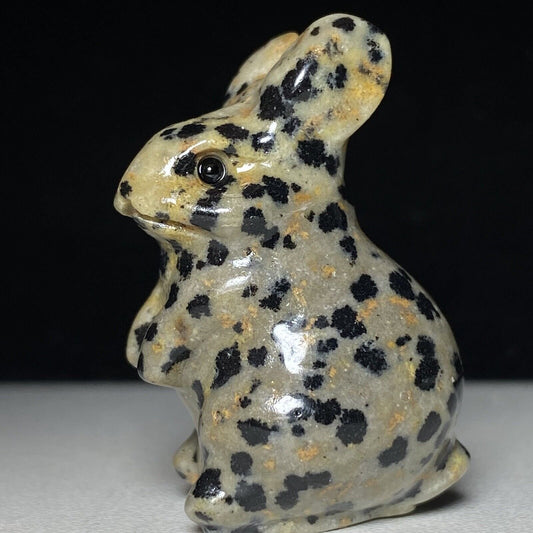 Rare Dalmation Jasper Rabbit, 36mm Tall, 23g