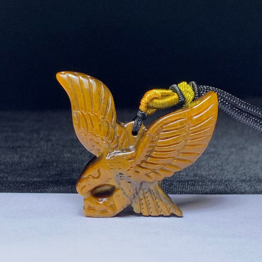 Stunning Tigereye Eagle, 44mm Tall, 32g (Orange, Yellow)