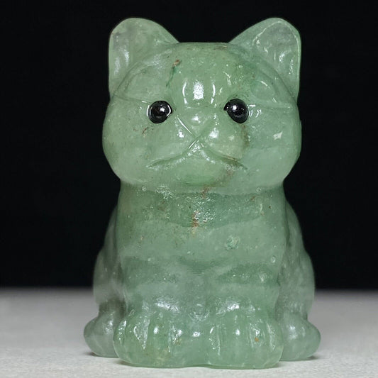 Rare Stone Front Cat, 34mm Tall, 34g (Green)