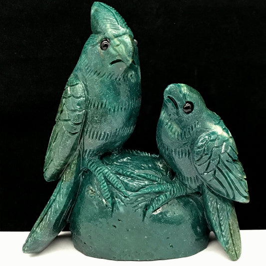 Stunning Marine Jasper Bird, 102mm Tall, 327g (Green, Blue)