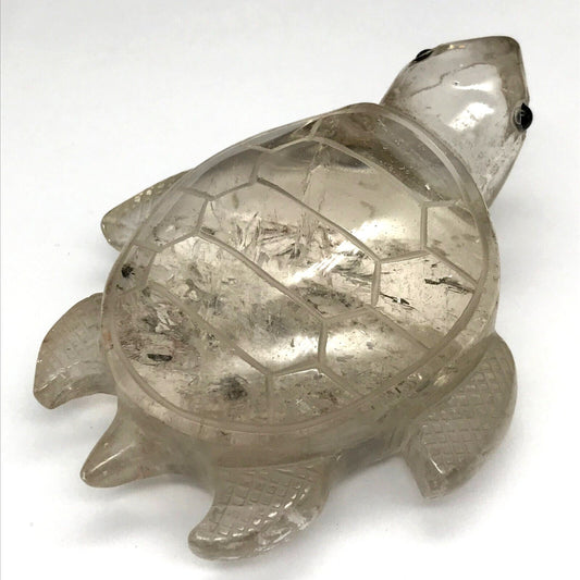 Rare Quartz Turtle with Solid Crystals, 35mm Tall, 205g (Clear, White)