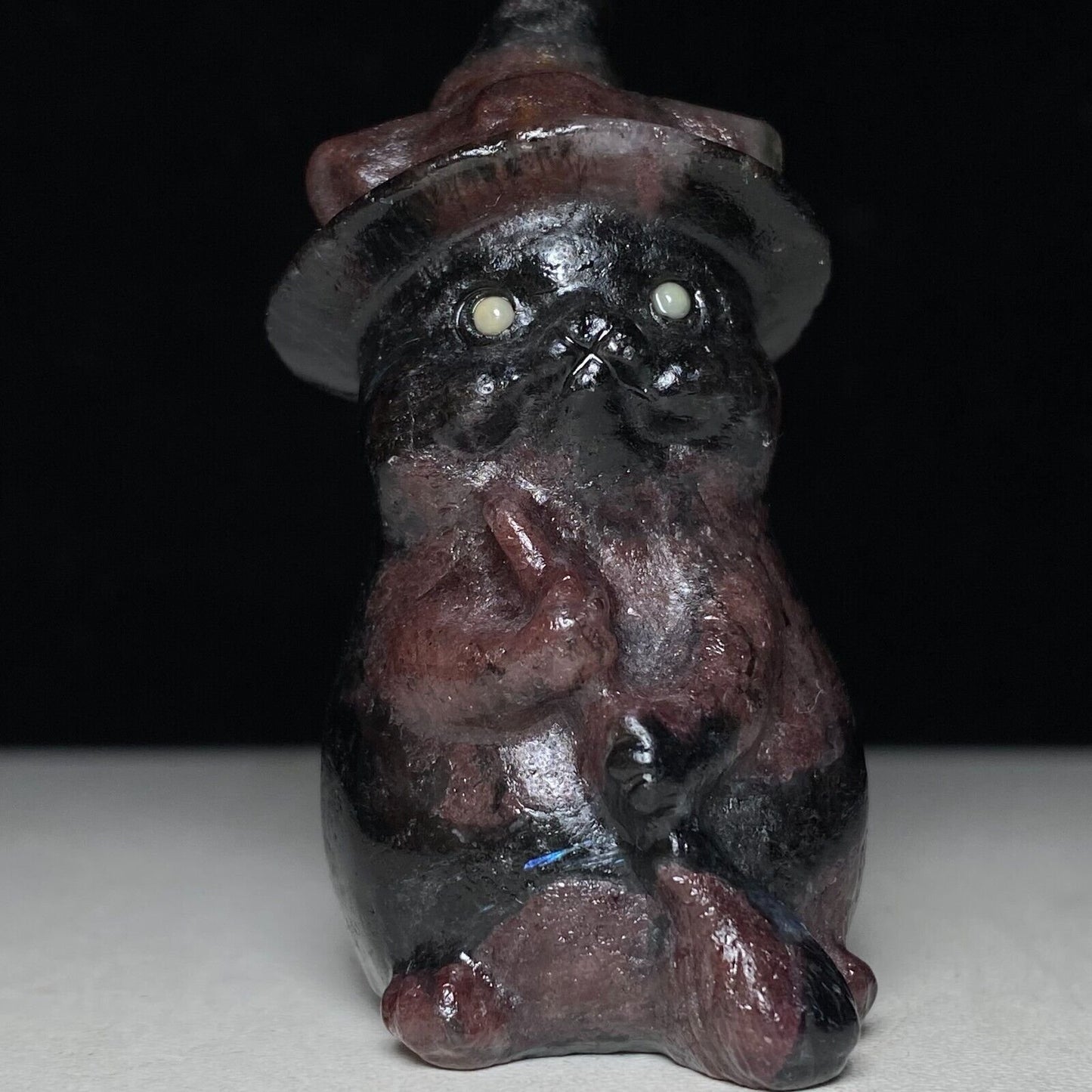 Rare Garnet in Astrophyllite Cat, 61mm Tall, 77g