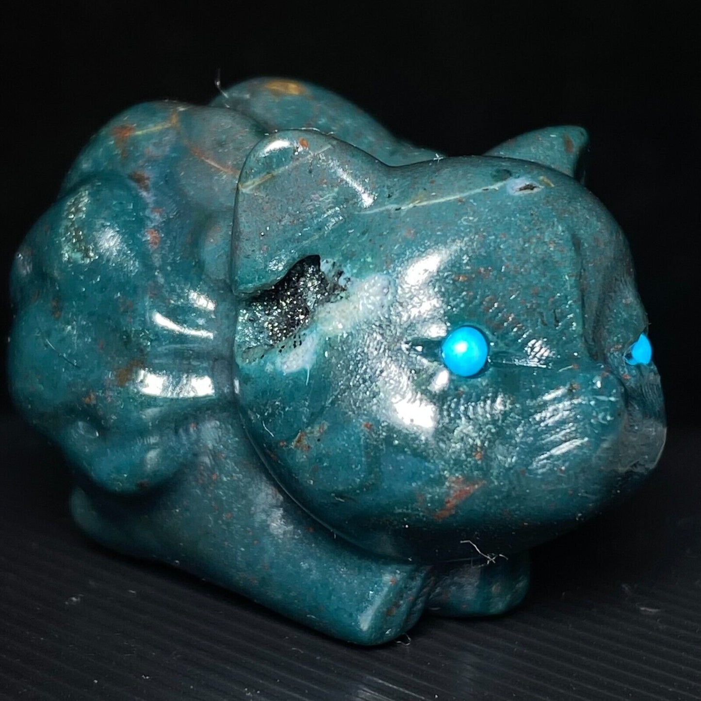 Rare Apatite Crouch Kitsune, 28mm Tall, 32g