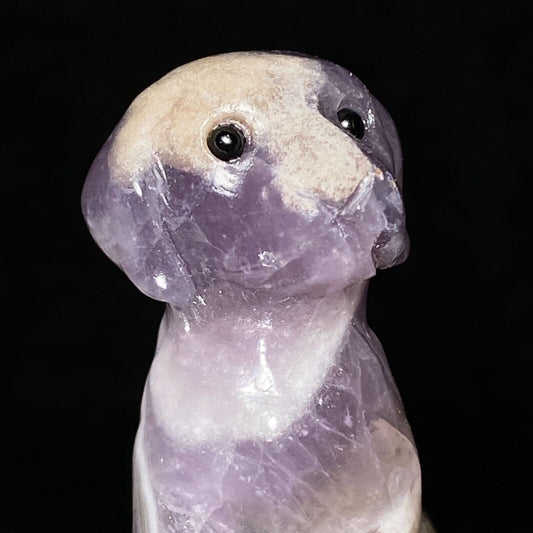 Rare Stone Dog, 41mm Tall, 28g (Purple, White)