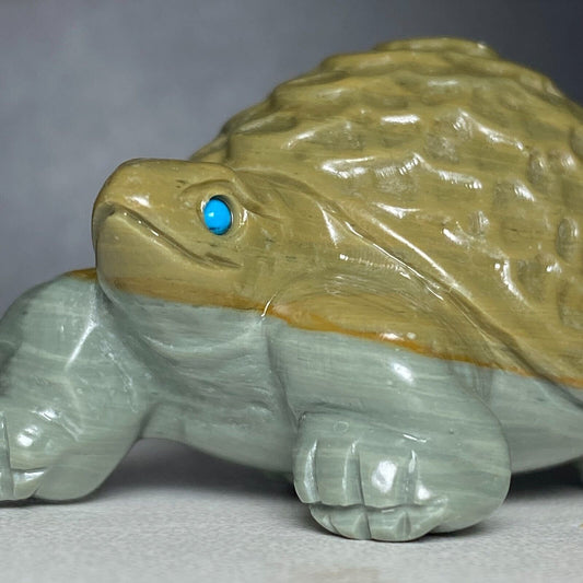Stone Tortoise, 31mm Tall, 72g (Yellow, Gray, Blue)