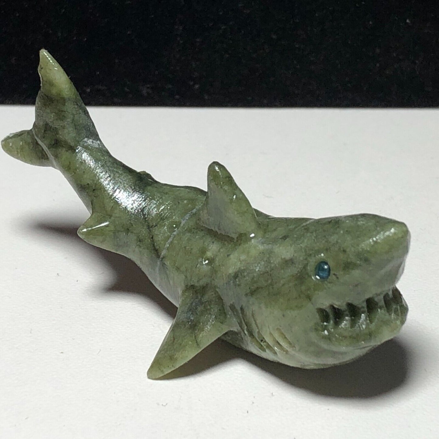 Unusual Stone Shark, 23mm Tall, 24g (Green)