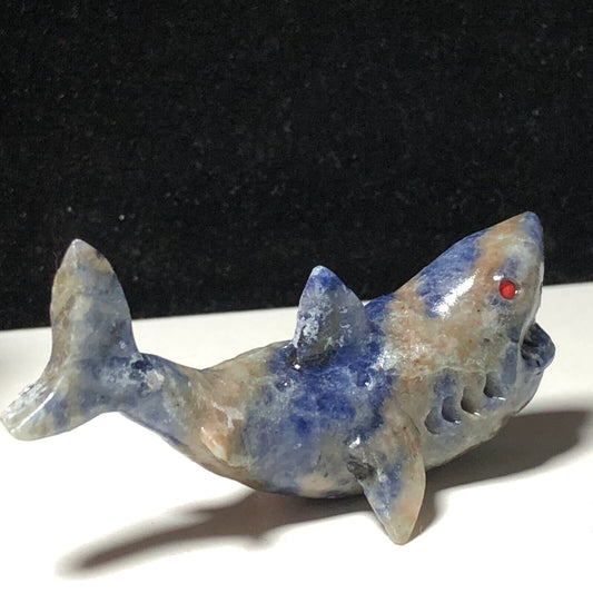 Rare Sodalite Shark, 23mm Tall, 24g (Blue)