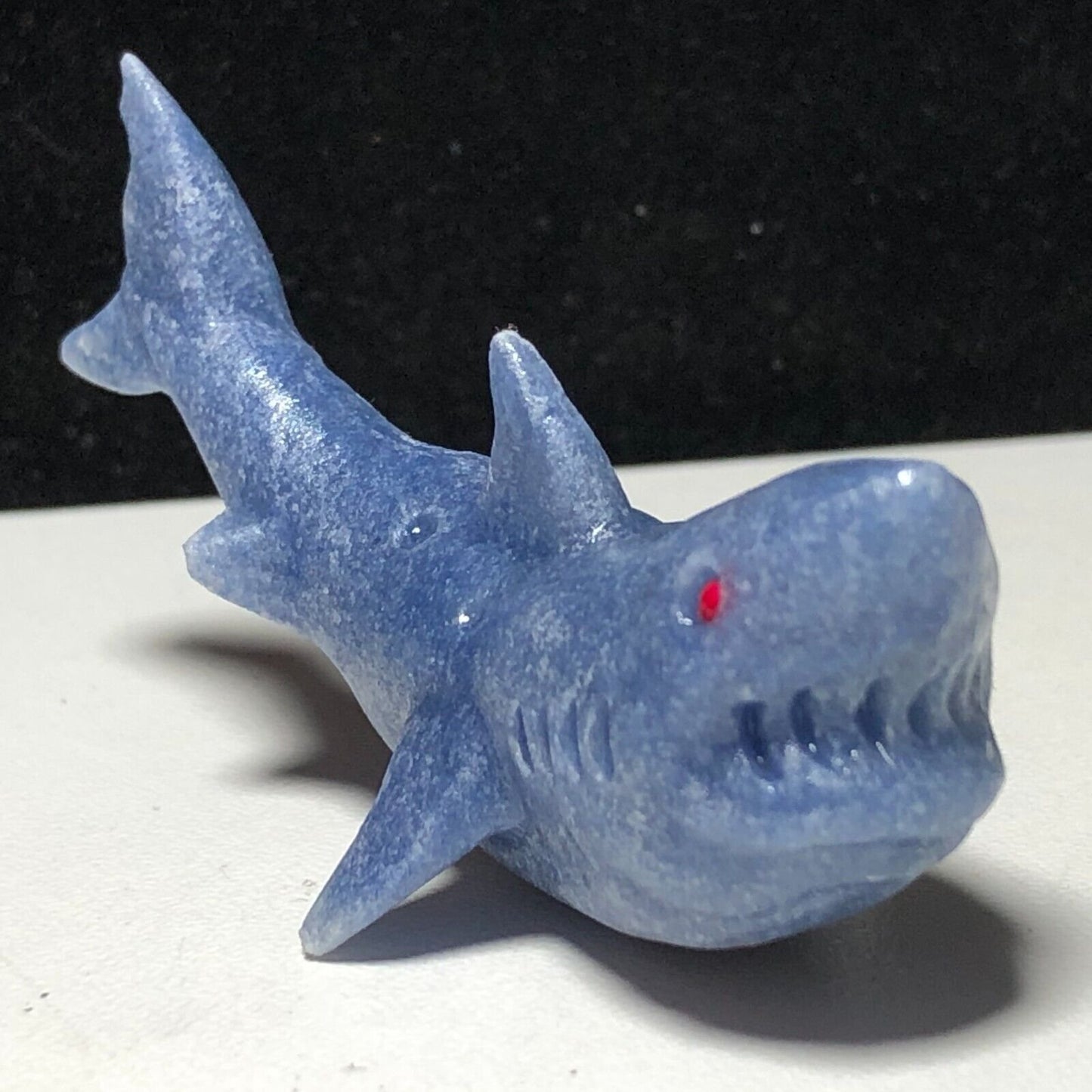 Rare Blue Aventurine Shark, 23mm Tall, 24g (Blue)