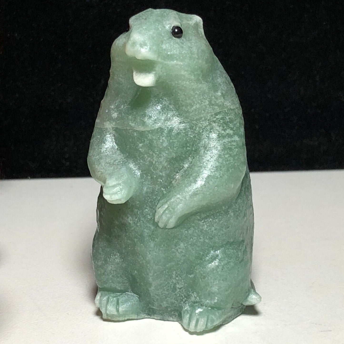 Unusual Green Aventurine Groundhog, 57mm Tall, 65g (Green)