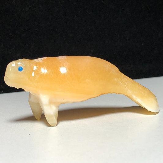 Rare Calcite Manatee, 28mm Tall, 23g (Yellow)