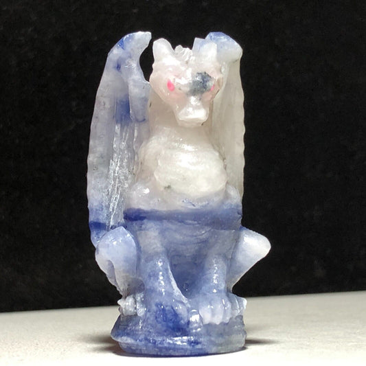 Unusual Sodalite Dragon with Calcite Crystals, 50mm Tall, 31g (Blue, White, Pink)