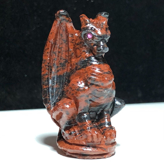 Unusual Mahogany Obsidian Dragon, 50mm Tall, 31g (Red)