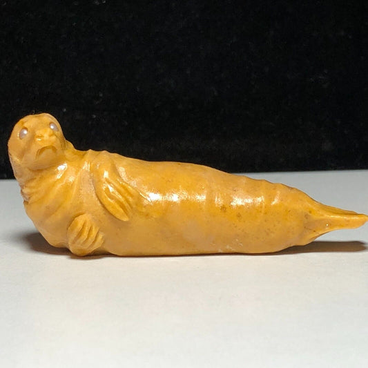 Common Jasper Seal, 15mm Tall, 19g (Yellow, Orange)