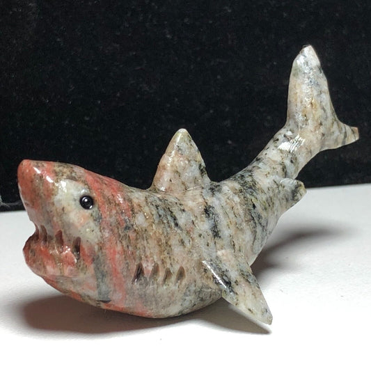 Unusual Red Seseme Jasper Shark, 27mm Tall, 24g