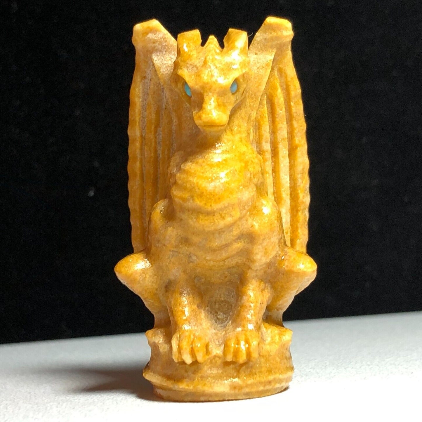 Common Yellow Jasper Dragon, 52mm Tall, 37g (Yellow, Orange, Green)