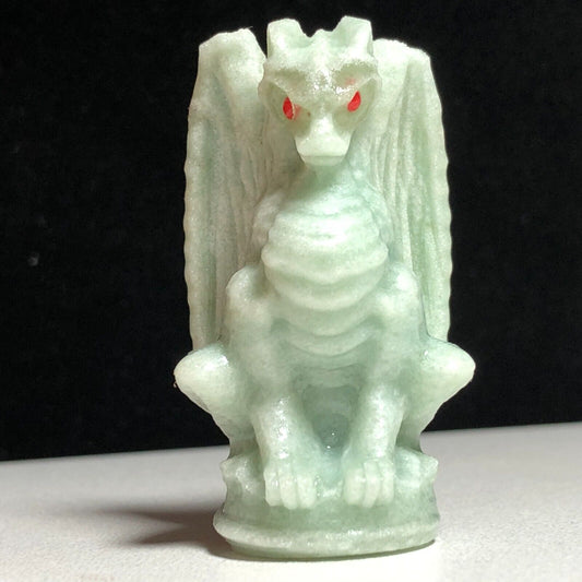 Unusual Green Aventurine Dragon, 52mm Tall, 37g (White, Green, Red)