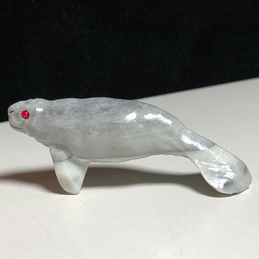 Unusual Taiji Stone Manatee, 25mm Tall, 20g (Gray)