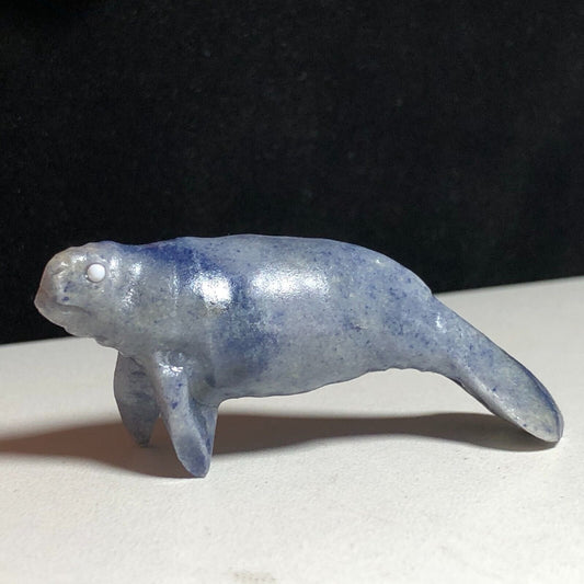 Unusual Blue Aventurine Manatee, 25mm Tall, 20g