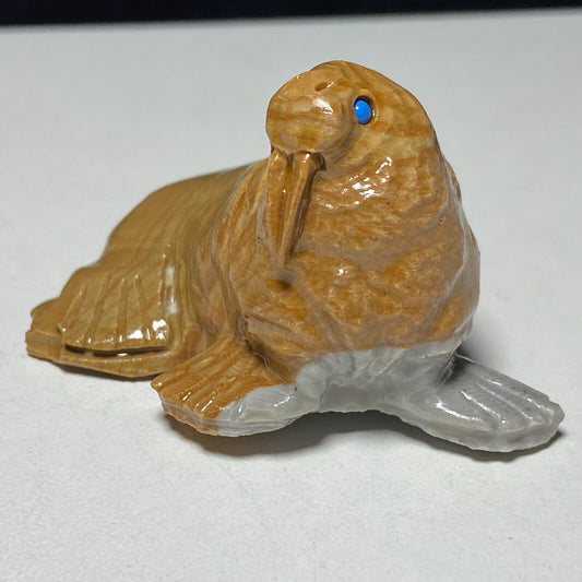 Common Jasper Walrus, 30mm Tall, 36g (Yellow, Orange, Gray)