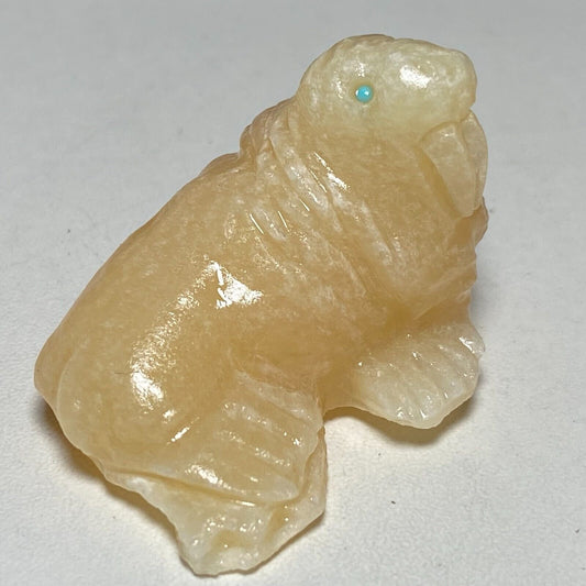 Rare Stone Walrus, 30mm Tall, 36g (Yellow)