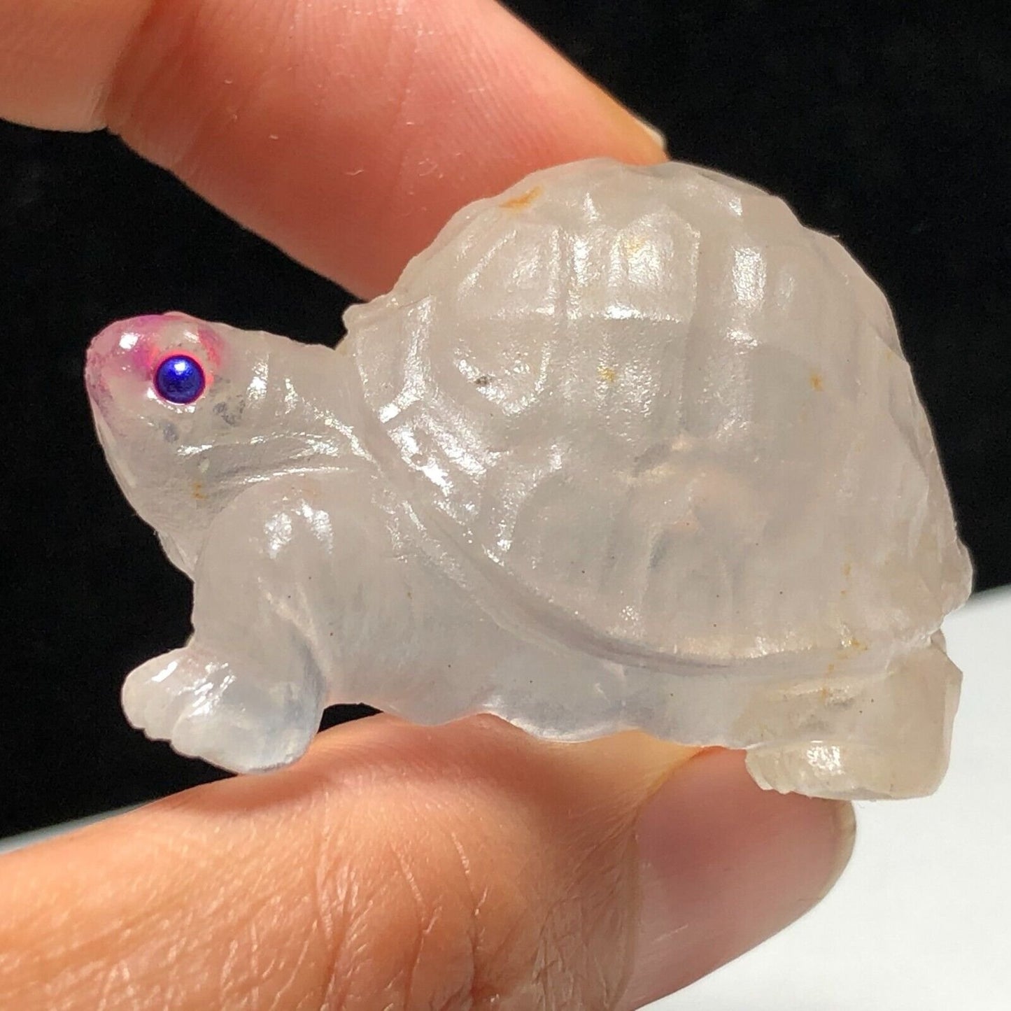 Rare Quartz Turtle with Solid Crystals, 24mm Tall, 34g