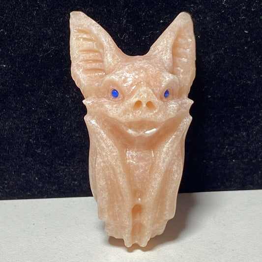 Unusual Stone Bat, 24mm Tall, 23g (Cream, Orange, Blue)