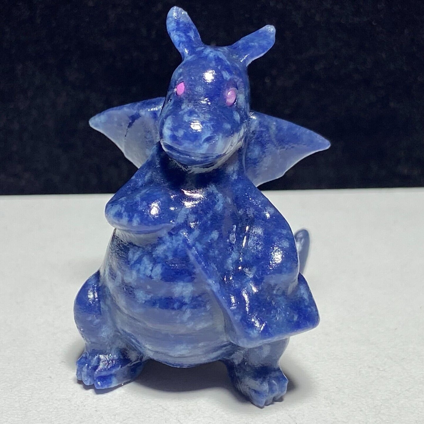 Rare Blue Dot Jasper Dragon, 42mm Tall, 25g