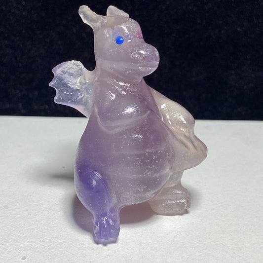 Rare Fluorite Dragon, 42mm Tall, 25g (Purple, Clear)