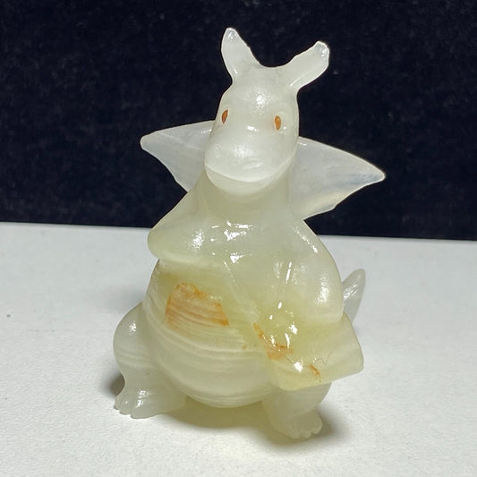 Unusual Calcite Dragon, 42mm Tall, 25g (White, Yellow)