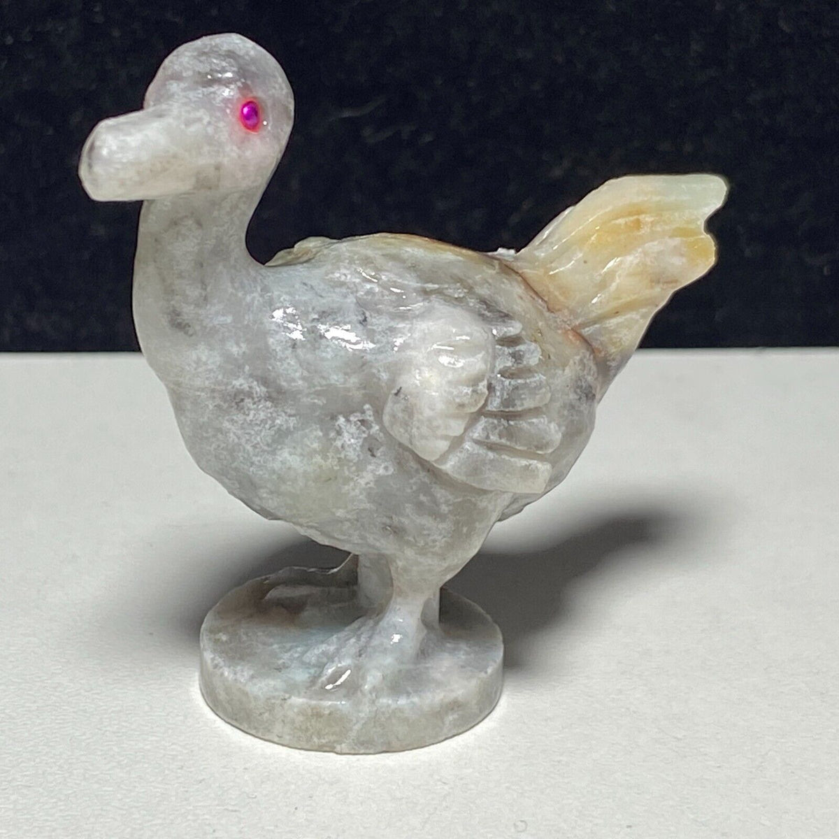 Unusual Amazonite Dodo, 48mm Tall, 25g (Gray, Cream, Pink)