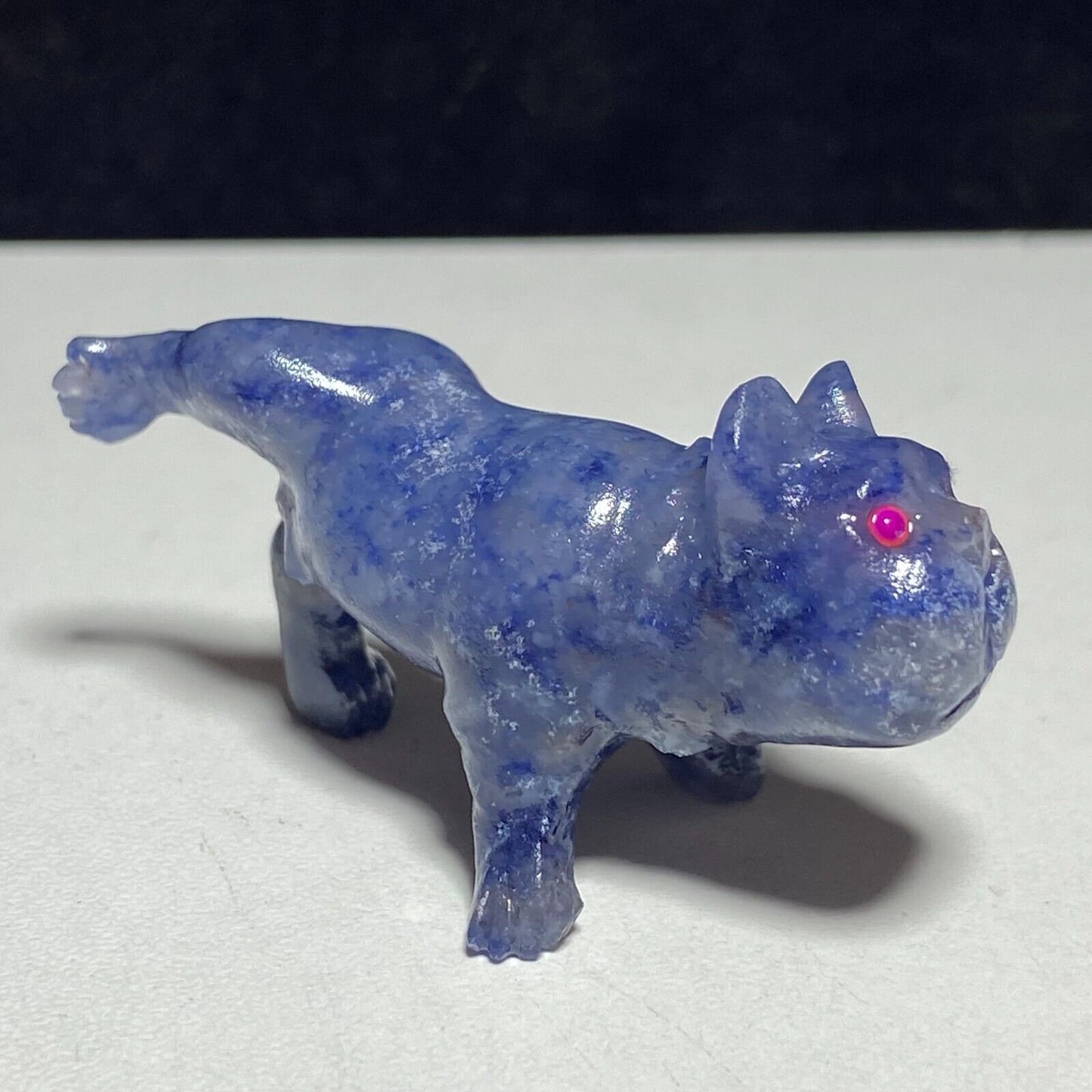 Unusual Blue Aventurine Dog, 27mm Tall, 16g