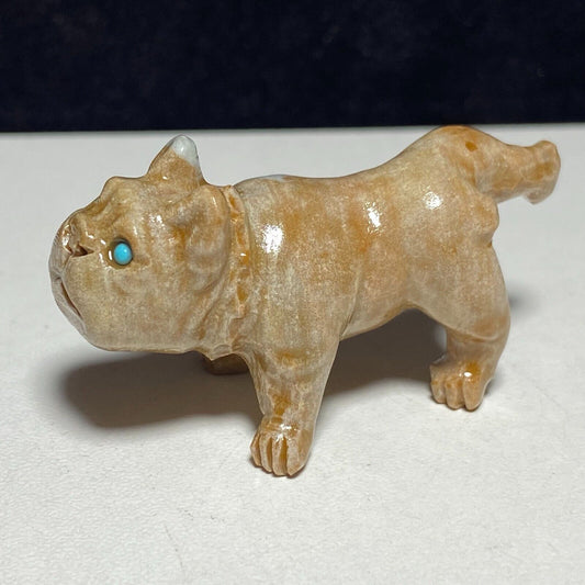 Common Jasper Dog, 27mm Tall, 16g (Cream, Yellow, Green)