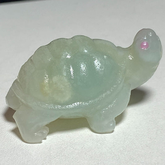 Rare Stone Turtle, 25mm Tall, 23g (Green, Clear)