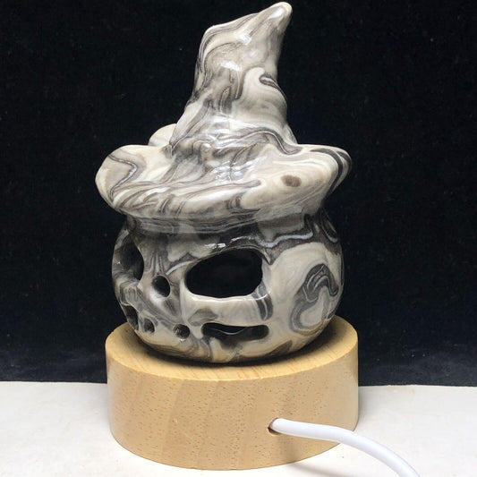 Stunning Zebra Argonite Jack-O-Lantern, 78mm Tall, 217g (White, Gray)