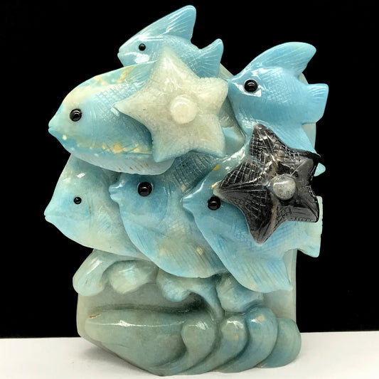 Exquisite Trolleite Coral Reef with Inclusion Crystals, 127mm Tall, 604g (Blue, White, Black, Gray)