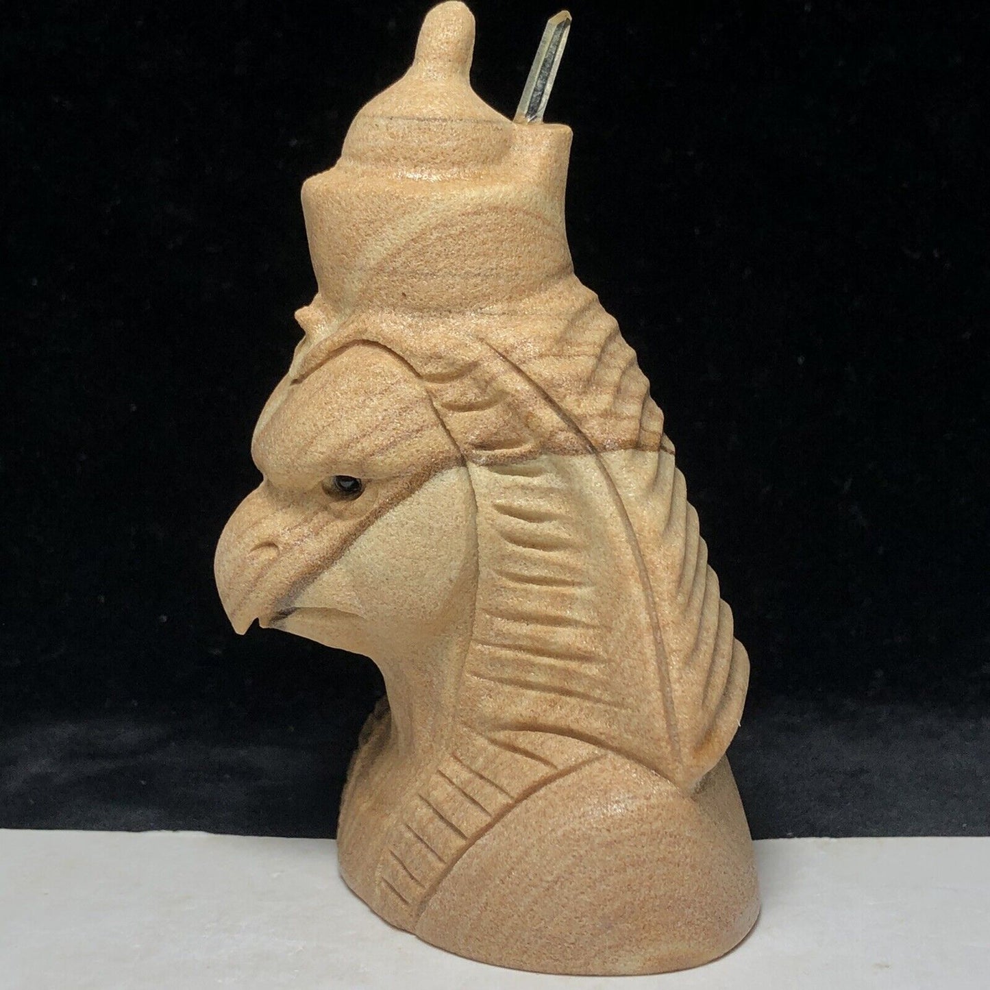 Stone Horus, 84mm Tall, 159g (Cream, Brown, Black)