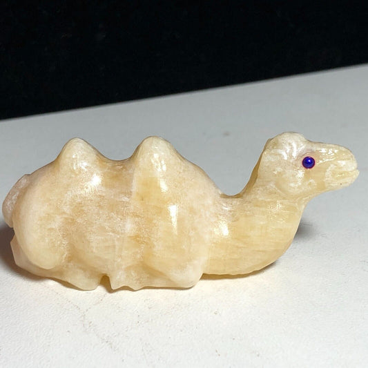 Unusual Amazonite Camel, 28mm Tall, 29g (Cream, Purple)
