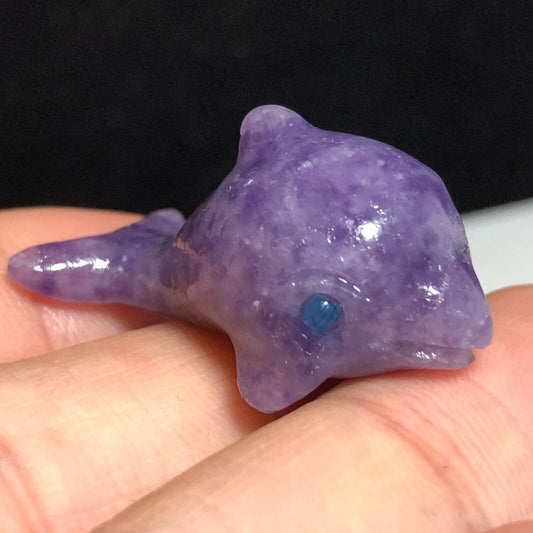 Rare Lepidolite Dolphin, 17mm Tall, 7g