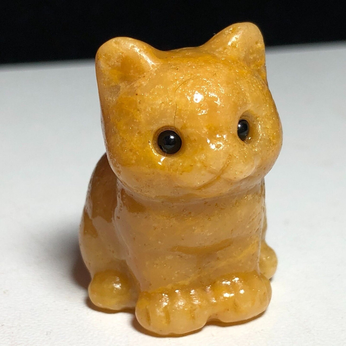 Common Yellow Jasper Cat, 34mm Tall, 28g (Yellow, Orange, Black)