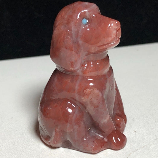 Stone Hound Dog, 39mm Tall, 26g (Red, Pink, Brown)