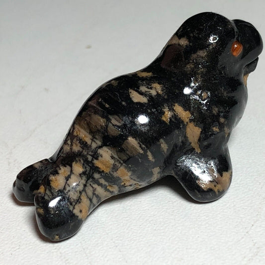 Unusual Dendritic Jasper Seal, 22mm Tall, 19g (Black, Gray, Brown)