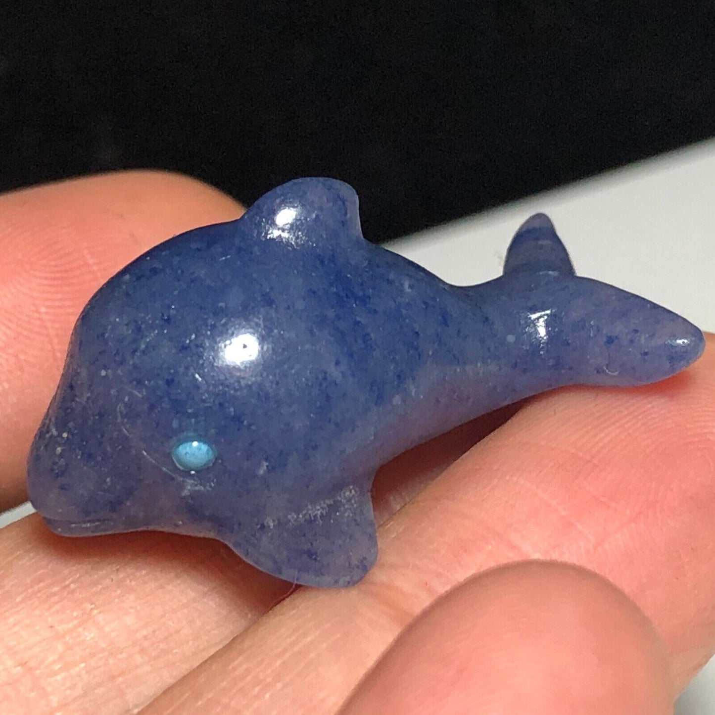 Unusual Aventurine Dolphin, 17mm Tall, 7g (Blue)